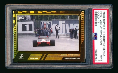 2023 Topps Now F1 The Story of Senna #16 Ayrton Senna Gold #1/1 PSA 9 - Image 1 of 2
