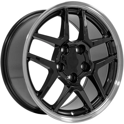Black Wheel w/Machined Lip 17x9.5 for 1993-2002 Pontiac Firebird - RVO0048 - Image 1 of 3