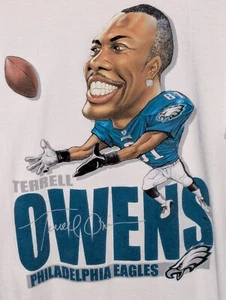 Philadelphia Eagles Shirt Large Vintage Herren NFL Karikatur Spieler Terrell Owens - Bild 1 von 6