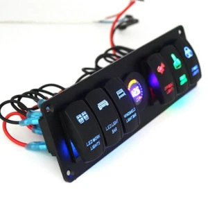 6 Gang Toggle Switch Panel With Voltmeter Waterproof For Car RV UPP - Picture 1 of 8