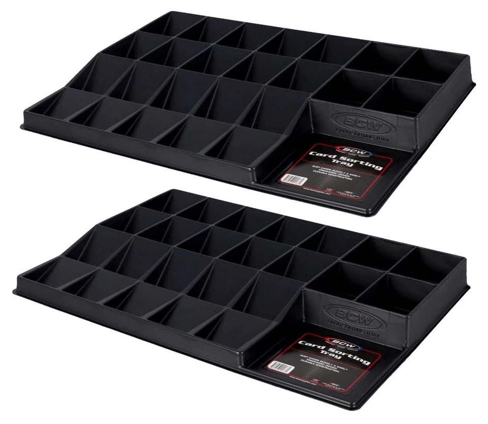 NEW 2-PACK BCW Black Card Sorting Tray Organizer Holder for Sports Trading Cards - Image 1 of 3