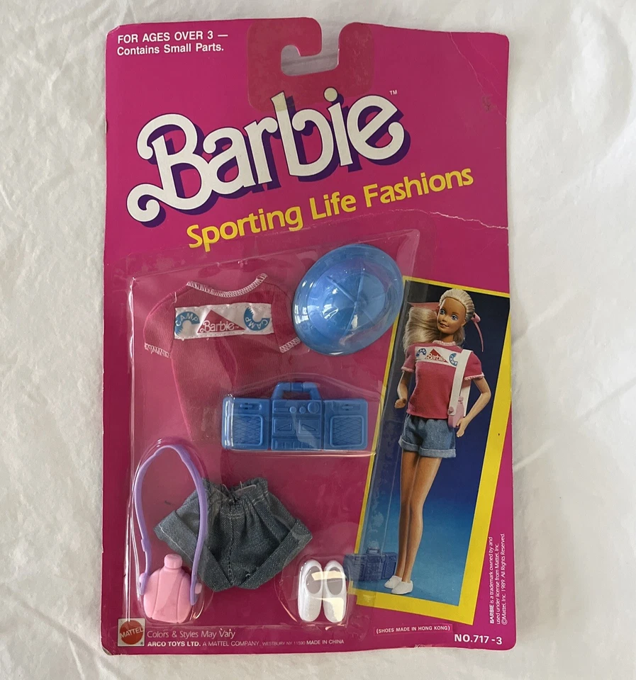 Vintage 1989 Barbie Sporting Life Fashions 7175 Ski Outfit With Skis