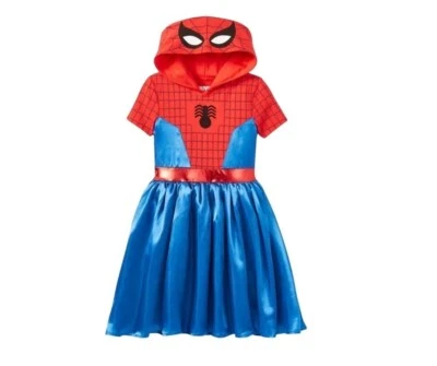 Vestido Marvel Spider-Man Niñas Con Capucha Rojo Azul Talla 2X Tul Satinado Falda Juegos con disfraces Foto 1 de 4