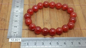 Bracelet AGATE ROUGE perles 10 mm mineraux lithotherapie pierre bijou mode - Picture 1 of 1