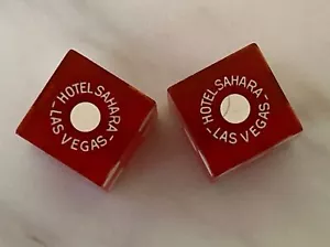 Las Vegas Nevada Dice 🎲🎲 Vintage 1 Inch Casino Sahara Hotel Early 1970's 🎲🎲 - Picture 1 of 5