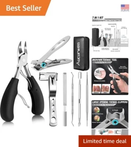 7-Piece Toenail Clipper Set for Thick Nails - Ergonomic and Rotating Design - Picture 1 of 9