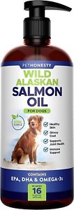 PetHonesty Wild Alaskan Salmon Oil for Dogs - Omega-3 for Dogs, 16oz, EXP:5/23