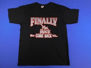 WWF FINALLY THE ROCK HAS COME BACK TO BOSTON SHIRT VINTAGE 90'S SIZE LARGE WWE - Picture 1 of 4