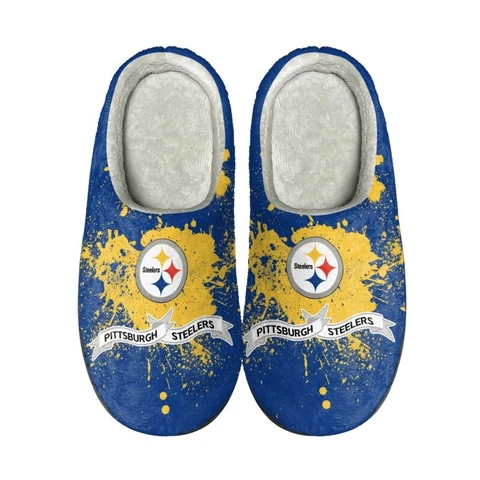 Pittsburgh Steelers Fleece Slippers Unisex Indoor Non-Slip Winter House Shoes Cover