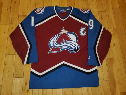 Vintage 1990s Starter Joe Sakic COLORADO AVALANCHE Mens NHL Hockey Team JERSEY L Cover