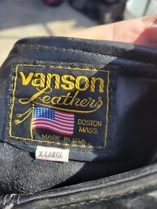 Vanson Leathers Motorcycle Chaps Pants Black Leather Mens X-large
