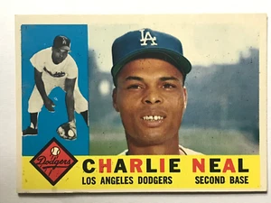 1960 TOPPS #155 CHARLIE NEAL Los Angeles Dodgers EX-EXMINT GREAT COLOR/IMAGE - Imagen 1 de 2
