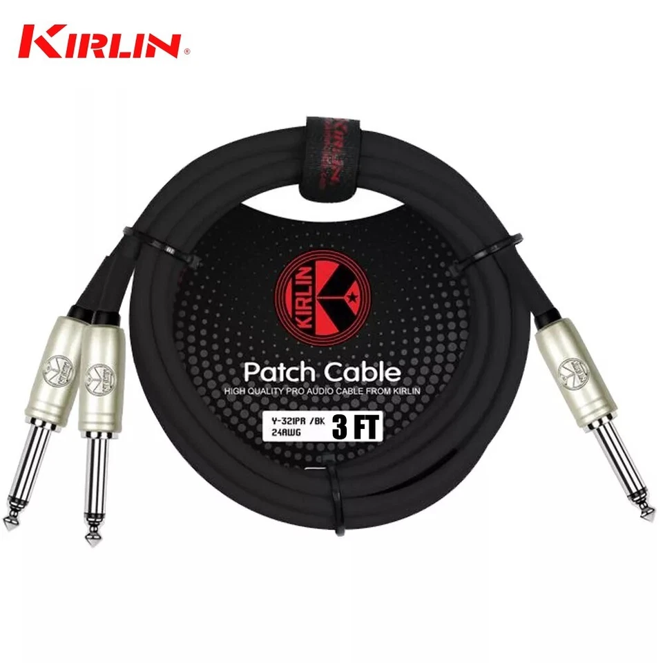 Kirlin 3 pies 1/4" mono a doble 1/4" mono sin ruido Y-321 PR-03/BK Foto 1 de 1