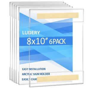 Acrylic Sign Holder 8 x 10 Wall Mount, Wall Mount Sign Holders, Clear Acrylic... - Picture 1 of 7