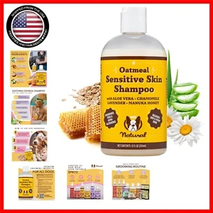 12 oz Hypoallergenic Oatmeal Dog Shampoo for Itchy Skin Relief & Hydration - Picture 1 of 9