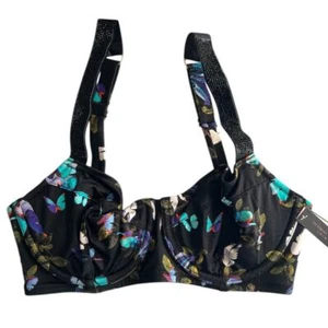 VICTORIA'S SECRET SWIM Shine Strap Bikini Top Electric Butterfly w/ Tgas, 32DD - Picture 1 of 4