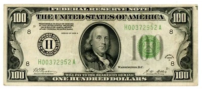 1928 A $100 Federal Reserve Note - St. Louis - Redeemable in Gold - Image 1 of 2