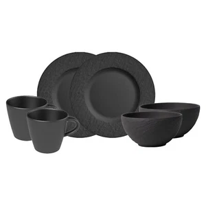Villeroy & Boch Manufacture Rock Juego de Desayuno 6 Piezas Negro Aspecto Pizarra - Imagen 1 de 5