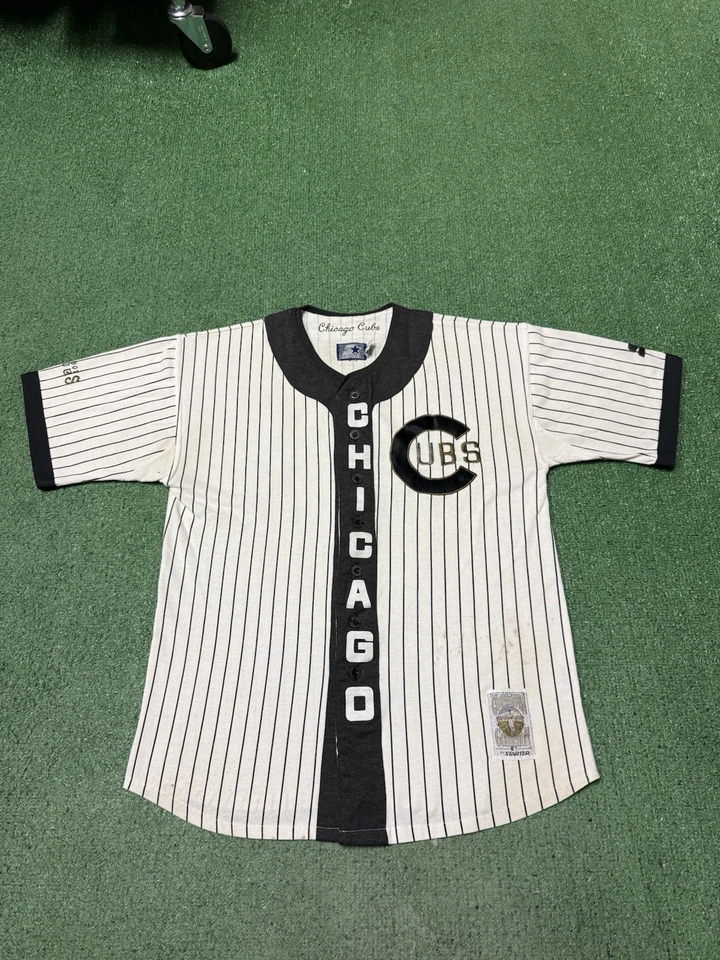 Vintage Starter Chicago Cubs 1907 Mens Size Medium Jersey White Pinstripe MARKED - Image 1 of 4