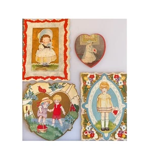 ATQ Die Cut Valentinskarte Ephemera Set 4 Karten Sweet Love Whitney Made - Bild 1 von 7