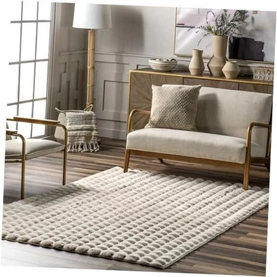  5' x 8' Cozy Plush Area Rug, Machine Washable, Non-Slip, Soft Fluffy Shag  - Image 1 of 4