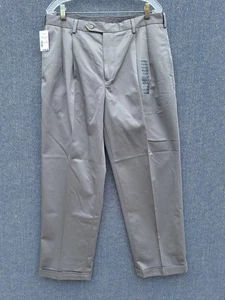 NWT Jos A Bank Traveler Pant Mens 35X29 Traditional Fit Gray Pleated Front - Picture 1 of 11