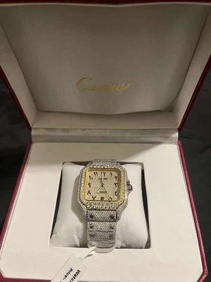 Cartier Santos Moissanite Watch Lab Diamond - Image 1 of 4