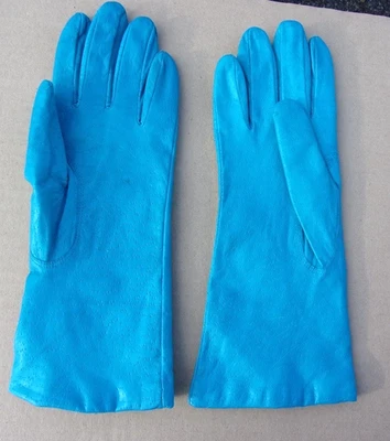 复古皮革蓝色,尺寸 7 1/2 中号。 成人手套衬里丙烯酸C8 — 第 1/2 张图片