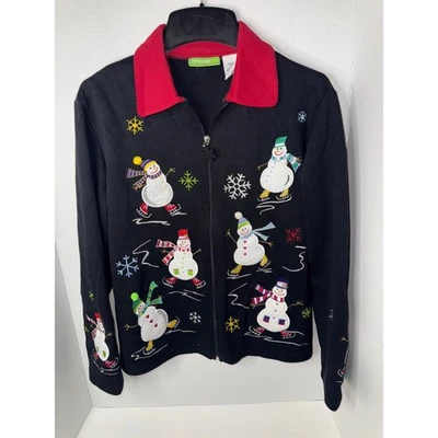 Onque Informals Mujer Cárdigan Navidad Muñeco de Nieve Bordado Vacaciones Chaqueta Pequeña Foto 1 de 4