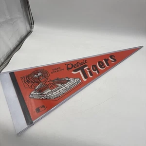 Vintage Detroit Tigers MLB Wimpel aus Tiger Stadium orange 1980’s - Bild 1 von 10