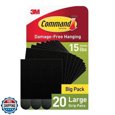 Command 15 lb Large Picture Hanging Strips 20 Pairs, (40 Command Strips) Dama - Image 1 of 4