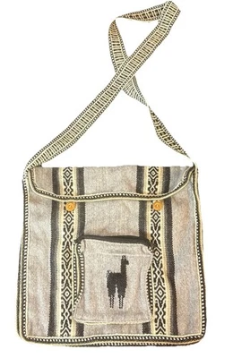 Peruvian Crossbody Bag Purse Satchel Handmade Natural Alpaca Wool Textile Boho - Image 1 of 4