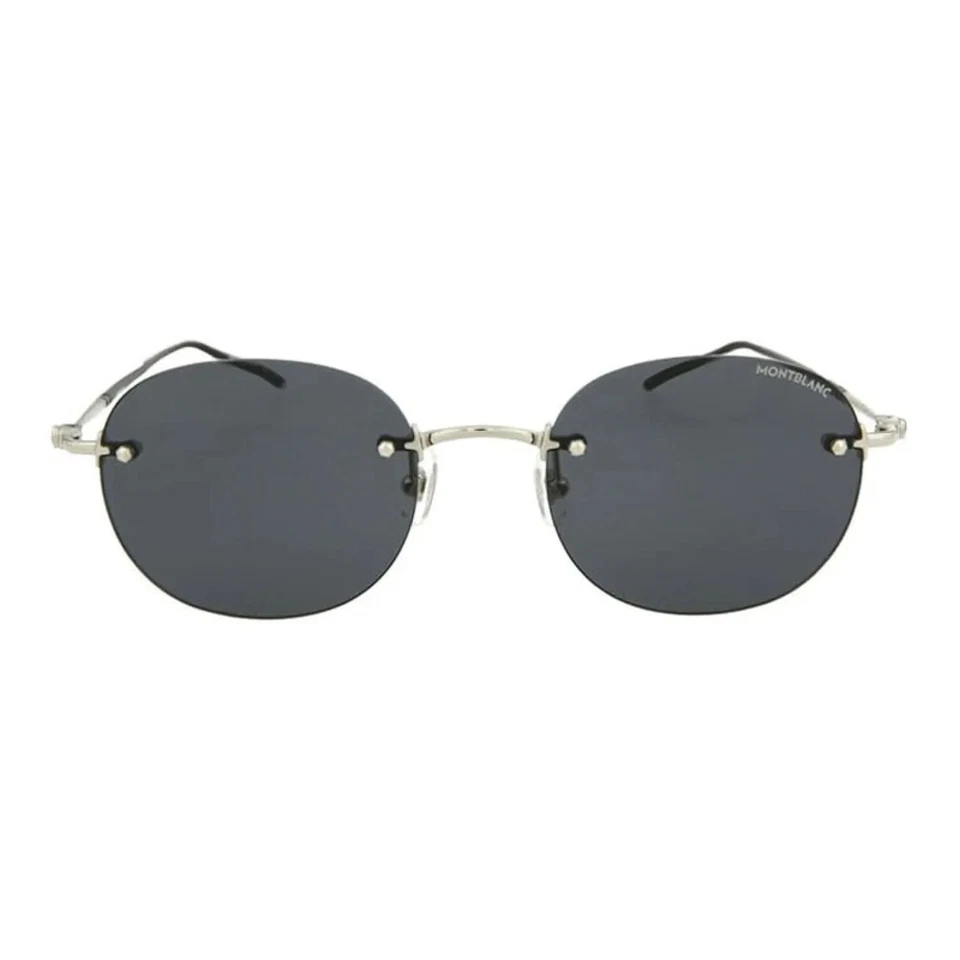 Gafas de sol Montblanc MB0126S 006 montura plateada gris oscuro lentes 54-21-145 Foto 1 de 3