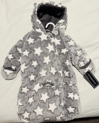 Casaco com capuz Rothschild bebê meninos pelúcia estampa de estrela bolsa - Imagem 1 de 4