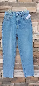 Neu mit Etikett Pacsun Damen-Jeans 25 blau Denim hoch oben gerader Knopf Fly Jane blau - Bild 1 von 8