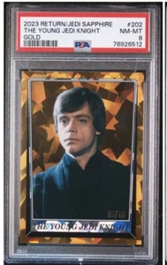 Luke Skywalker 2023 Topps Chrome Sapphire Star Wars GOLD Refractor#d 15/15 PSA 8 - Picture 1 of 3