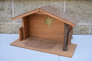 Alte Krippe Krippe/Krippe mit Spieluhr, ganz Holz (CU414) Kelch Co - Bild 1 von 8