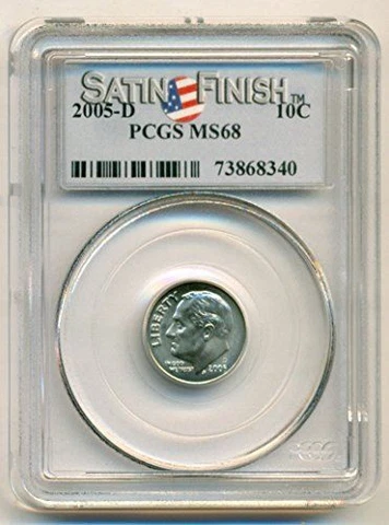 2005 D Roosevelt Dime MS68 PCGS Satin Finish Cover