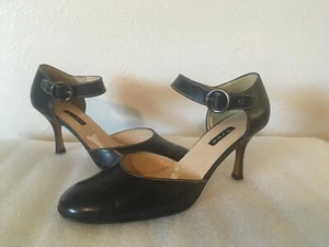 Sz. 9M Hype Leather  Round Toe Pumps Heel Dark Blue Mary Jane  Shoes - Picture 1 of 9