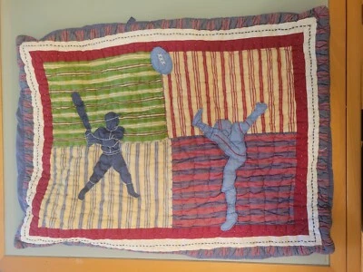 Vtg Pottery Barn Kids Boys MVP Sports Athletic Sports Pillowcase Sham - Image 1 of 4