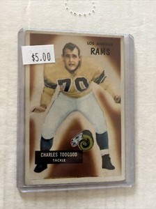 1955 Charles Toogood Los Angeles Rams Bowman Football Card #89