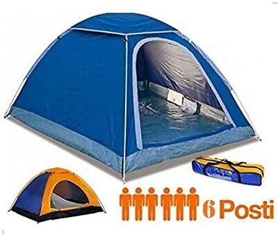 Tenda Campeggio Canadese 6 Posti Mare Camping Zanzariera Sacca Trasporto Gite • 24€