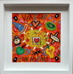 Viaggio con Haring Bruno Donzelli Opera SERIGRAFIA con Cornice Firmata Numerata - Imagen 1 de 1