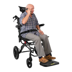 Rollstuhl faltbar leicht bis 130kg, Transportrollstuhl klappbar mit Headrest - Bild 1 von 24