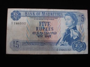 Mauritius 5 rupees Banknote 1967 (NN00) - Bild 1 von 2