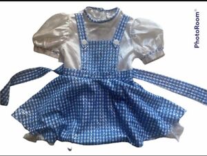 WIZARD OF OZ DOROTHY HALLOWEEN COSTUME SZ Tag Missing 14” Chest Measured Flat