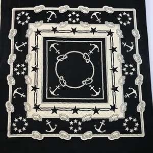 Bar Harbor Moda Fabric Panel Nautical Black Cream Quilt Pillows Minick Simpson - Picture 1 of 4