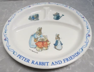 Vintage Beatrix Potter Eden geteilte Platte Peter Kaninchen & Freunde Melaminplatte - Bild 1 von 6