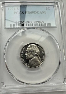 1974-S 1c Jefferson PCGS PR69 DCAM 5c~PRISTINE~Under Graded?~#29/35 - Picture 1 of 6