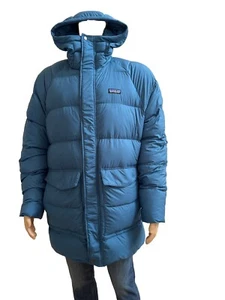 Patagonia Men Silent 700 Down Winter Parka Wavy Blue YKK Zip XL - Picture 1 of 8